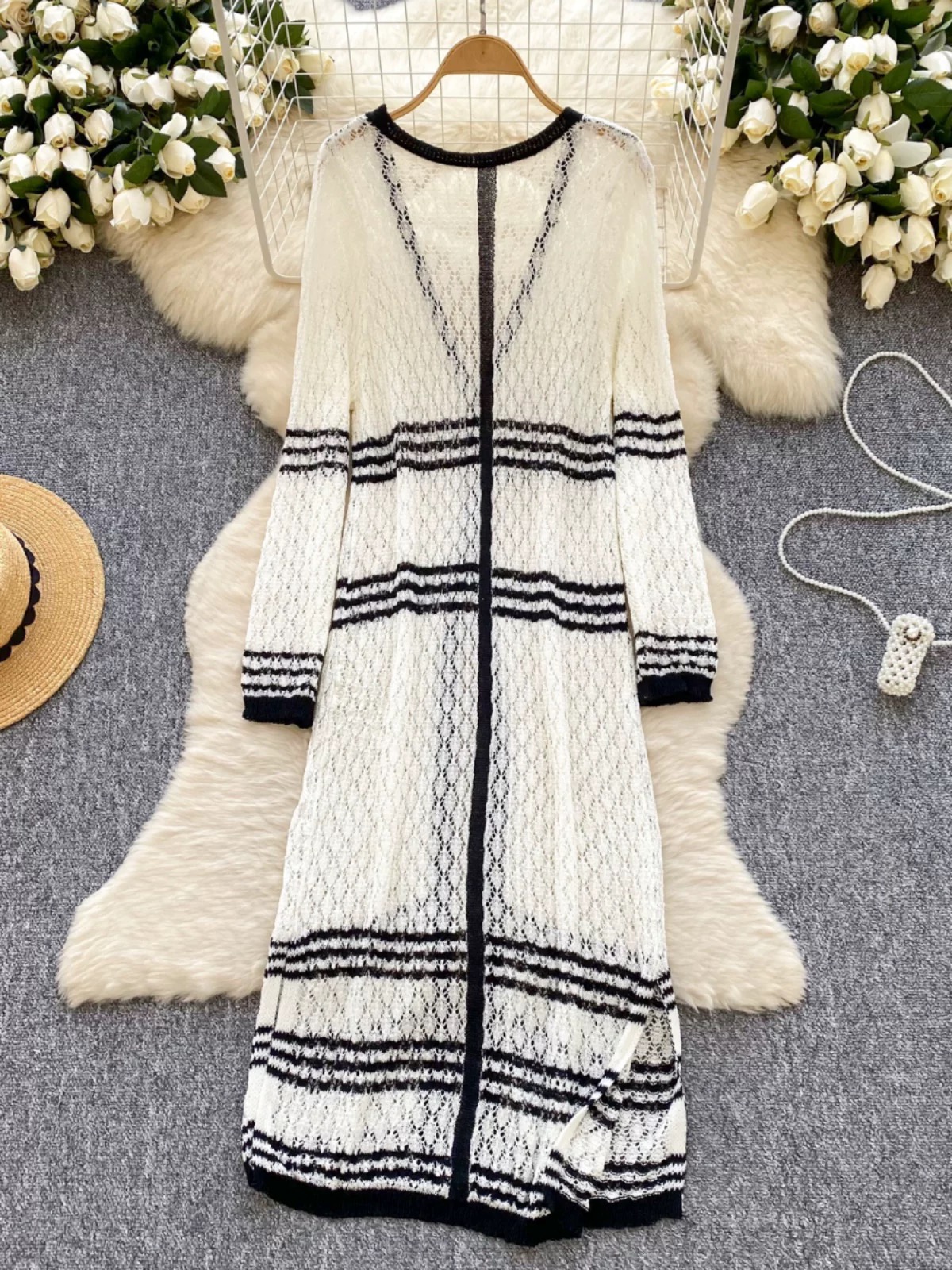 Take a hint knitted kimono KM132 images